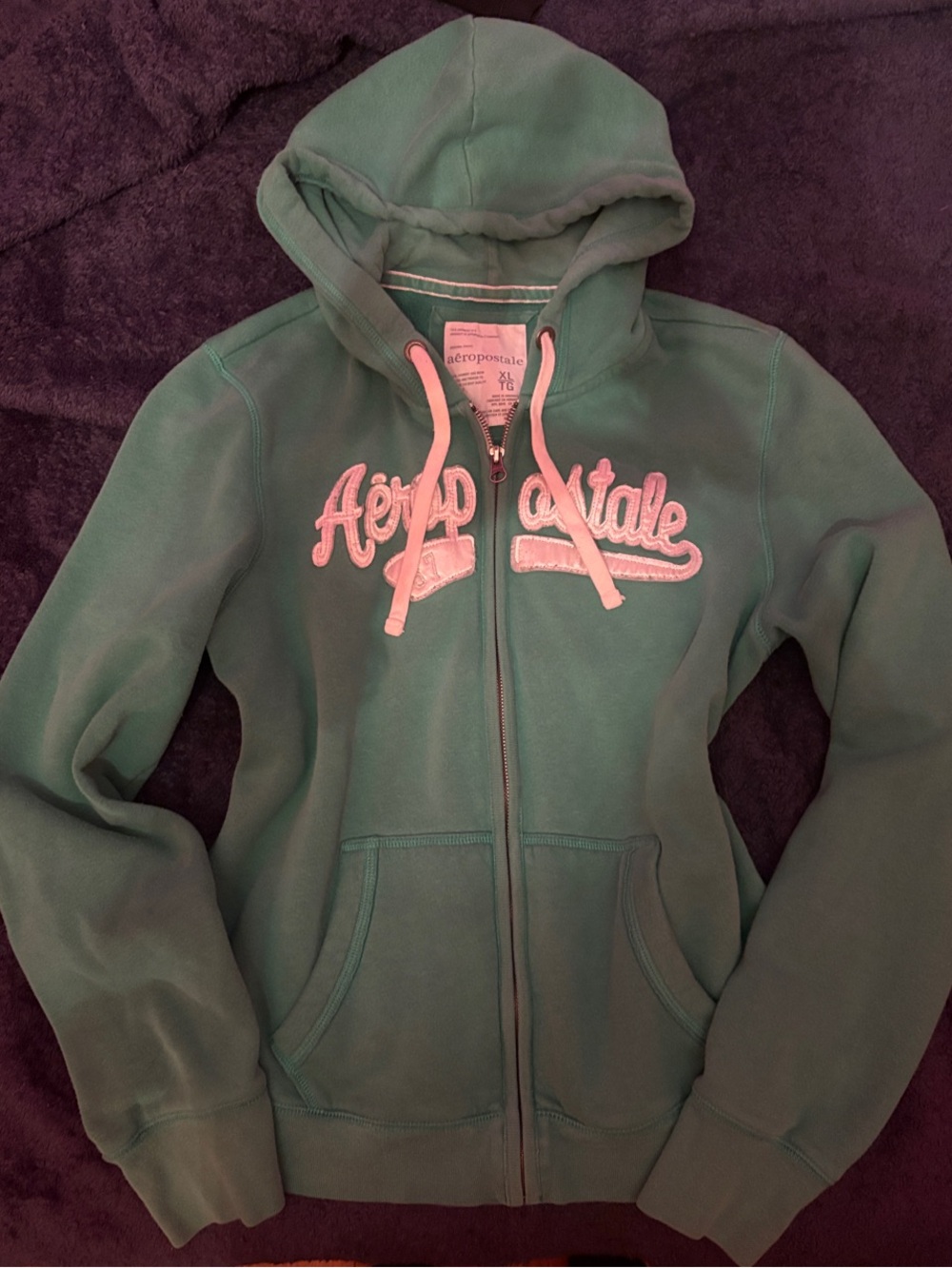 Aéropostale Green Zip-Up Hoodie